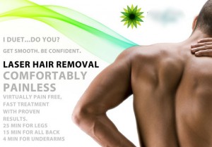 Typical laser advertisement that promises fast, painless and permanent hair removal